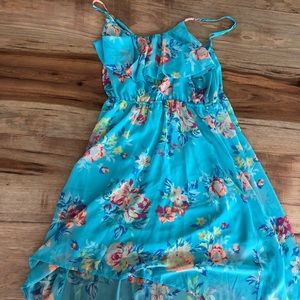 Bright floral high low dress